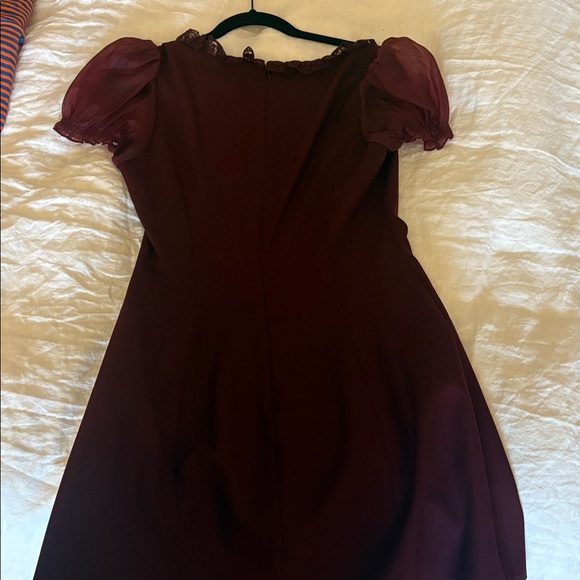 Reformation Burgundy Puff Sleeve Dress - Picture 10 of 10